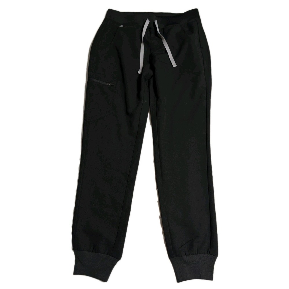 FIGS Zamora Jogger Scrub Pants Womens Small Black Stretch‎ Medical Nurse Pockets
